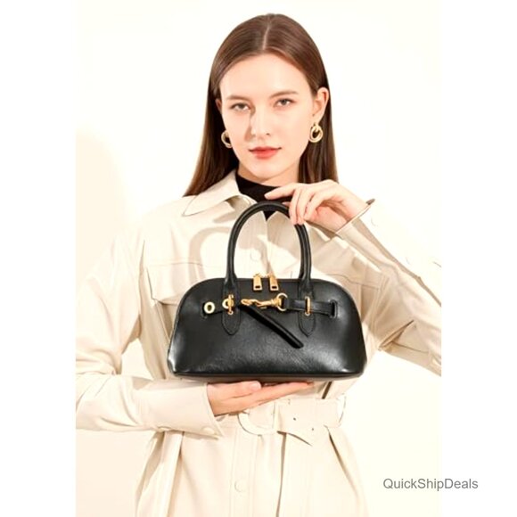 Brown Leather Top Handle Crossbody Small Satchel Bag Flap  Genuine Leather Crossbody Bag Top Handle Satchel Shoulder Purse Women